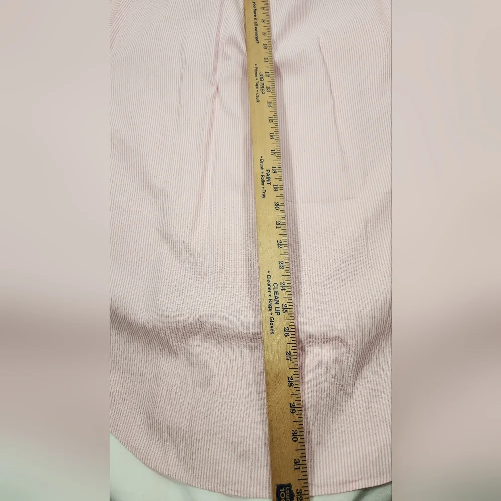 VINTAGE Polo Ralph Lauren Custom Fit Shirt Men's 16 1/2 32/33 Striped Pink White - Picture 10 of 14